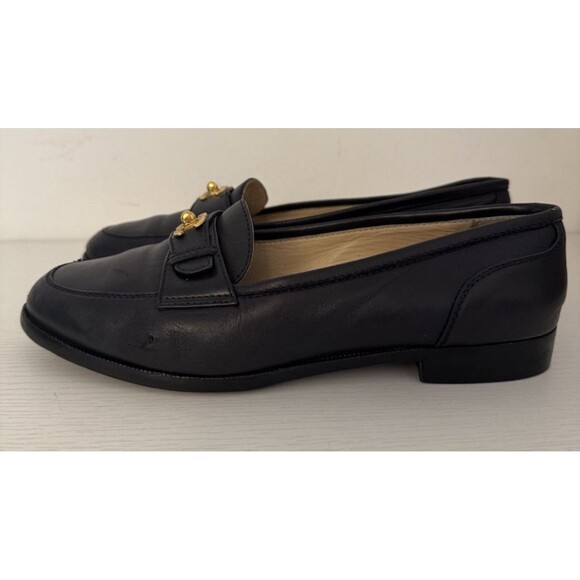 CHANEL Vintage Archival Gold Turnlock Classic Black Leather Loafers Shoes EU38 - Picture 5 of 12